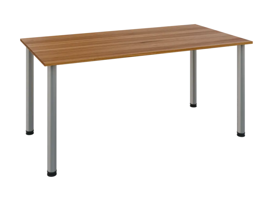 JOS 160/LAK Jednací stůl 1600 x 800 x 18 mm, deska ořech světlý / nohy stříbrné
