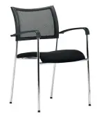 LORY židle konferenční, mesh/látka černá