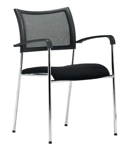 LORY židle konferenční, mesh/látka černá