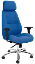 HILTON křeslo kancelářské, opěrka polohovací, područky stavitelné, látka modrá