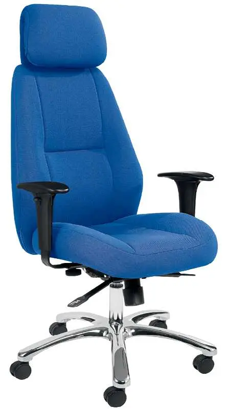 HILTON křeslo kancelářské, opěrka polohovací, područky stavitelné, látka modrá