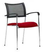 LORY židle konferenční, mesh/látka červená