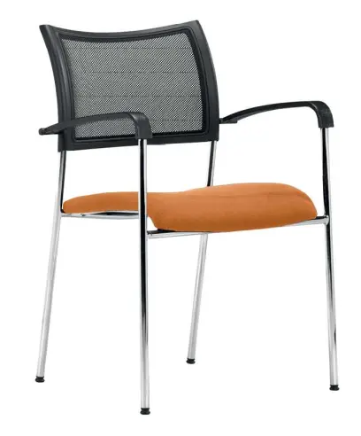 LORY židle konferenční, mesh/látka oranžová