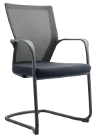 RAVEN BLACK židle konferenční, mesh/látka černá, kostra černá