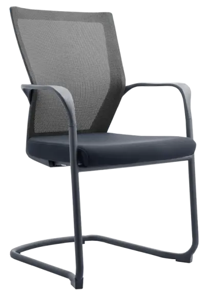 RAVEN BLACK židle konferenční, mesh/látka černá, kostra černá