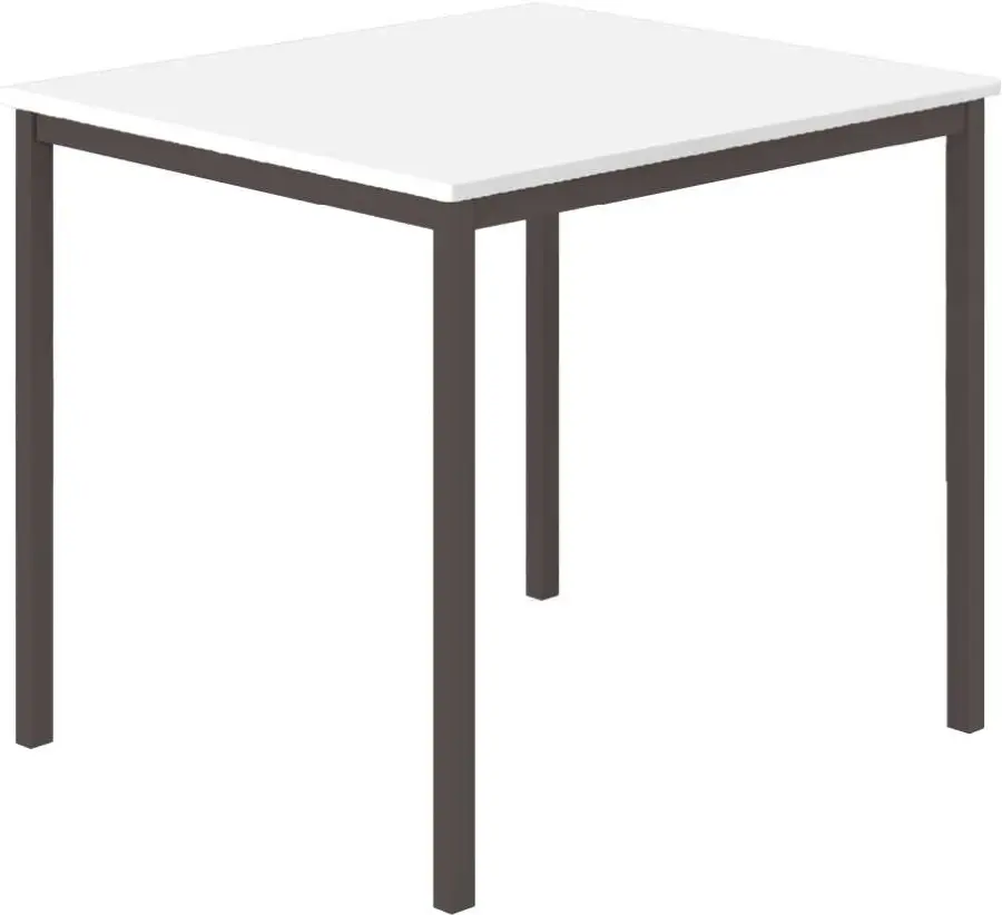 JS 80 Jídelní stůl 800 x 800 mm, deska bílá / podnož černá RAL9005