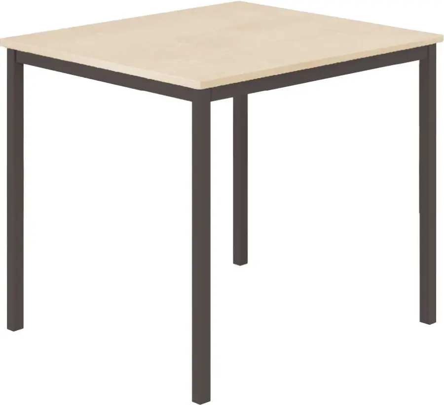 JS 80 Jídelní stůl 800 x 800 mm, deska bříza irská / podnož černá RAL9005