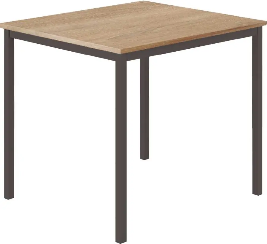 JS 80 Jídelní stůl 800 x 800 mm, deska dub bardolino / podnož černá RAL9005