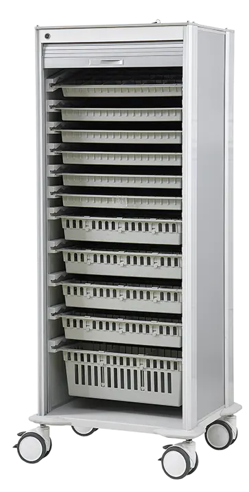 ROLL BOX 180, pojízdný vozík s boxy, roletový, šedý