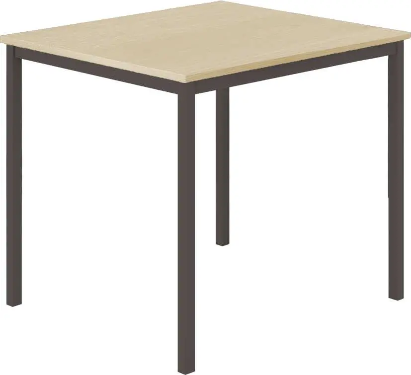 JS 80 Jídelní stůl 800 x 800 mm, deska javor horský / podnož černá RAL9005