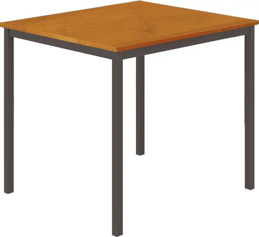 JS 80 Jídelní stůl 800 x 800 mm, deska olše jantar / podnož černá RAL9005