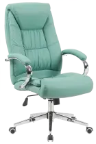 MADEIRA křeslo kancelářské, kříž chrom, ekologická kůže zelená medi