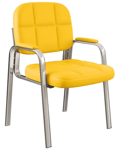 ANDY židle konferenční, kostra chrom, žlutá PU