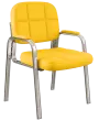 ANDY židle konferenční, kostra chrom, žlutá PU