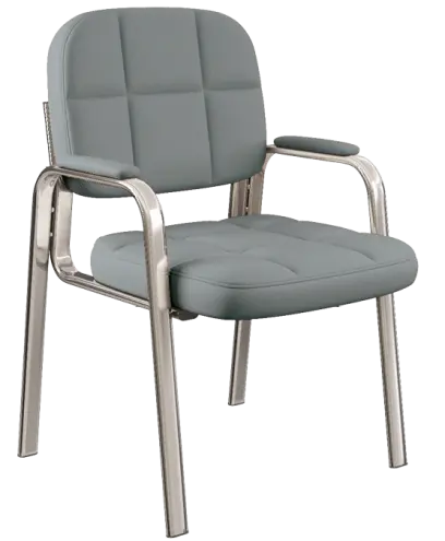 ANDY židle konferenční, kostra chrom, šedá PU