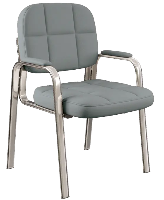 ANDY židle konferenční, kostra chrom, šedá PU