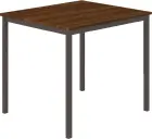 JS 80 Jídelní stůl 800 x 800 mm, deska ořech královský / podnož černá RAL9005