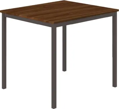 JS 80 Jídelní stůl 800 x 800 mm, deska ořech královský / podnož černá RAL9005