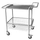 HOSPITAL 31, vozík, 1 koš, 1 plato , nerez
