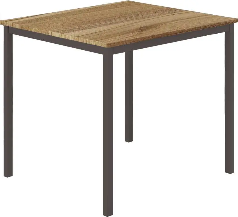 JS 80 Jídelní stůl 800 x 800 mm, deska ořech světlý / podnož černá RAL9005