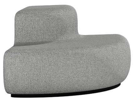 TRIANGL PLUS, pohovka s opěrákem, látka šedá