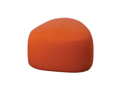 STONE 58, taburet, 580x580x450, látka červená