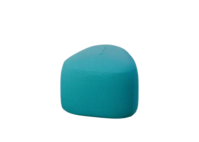 STONE 42, taburet, 420x420x450, látka modrá