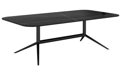 SAM 130, konferenční stolek , 1300 x 700 x 420, mramor černý lesk,  podnož kov černý mat