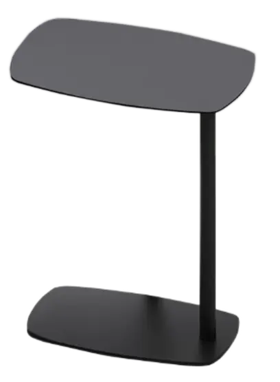 TERRA 45, stolek 450 x 230 x 500, deska kov černý mat, podnož kov černý mat