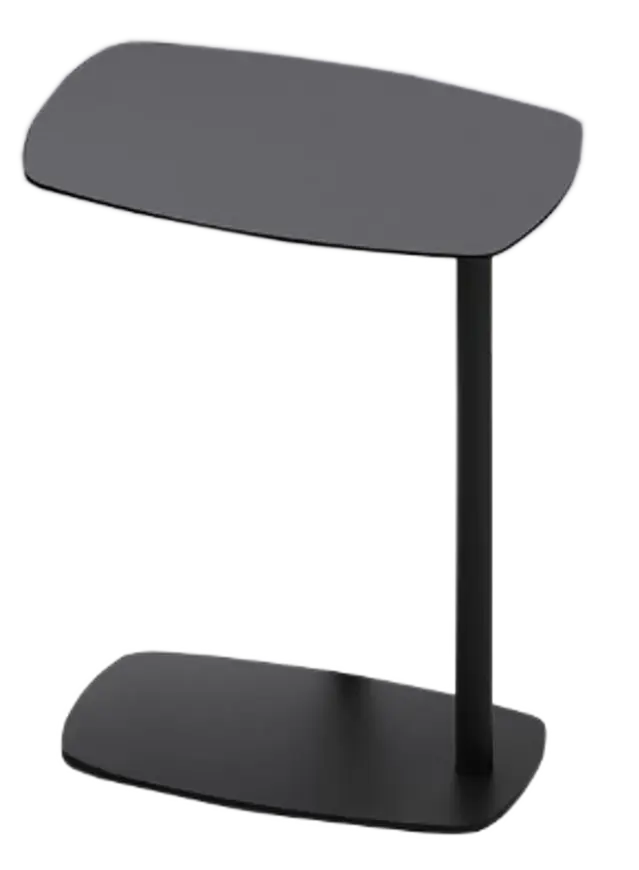 TERRA 45, stolek 450 x 230 x 500, deska kov černý mat, podnož kov černý mat