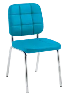 JIMY židle konferenční, nohy chrom, PU tyrkysová