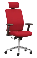 LENY židle kancelářská, kříž chrom, látka červená