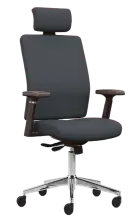 LENY židle kancelářská, kříž chrom, látka šedá