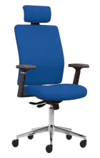 LENY židle kancelářská, kříž chrom, látka modrá