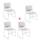 LILY židle konferenční, nohy chrom, plast bílý, 3+1 ZDARMA
