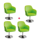 SOFIA jednokřeslo, noha chrom, ekokůže zelená, 3+1 ZDARMA