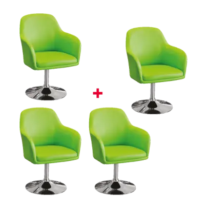 SOFIA jednokřeslo, noha chrom, ekokůže zelená, 3+1 ZDARMA