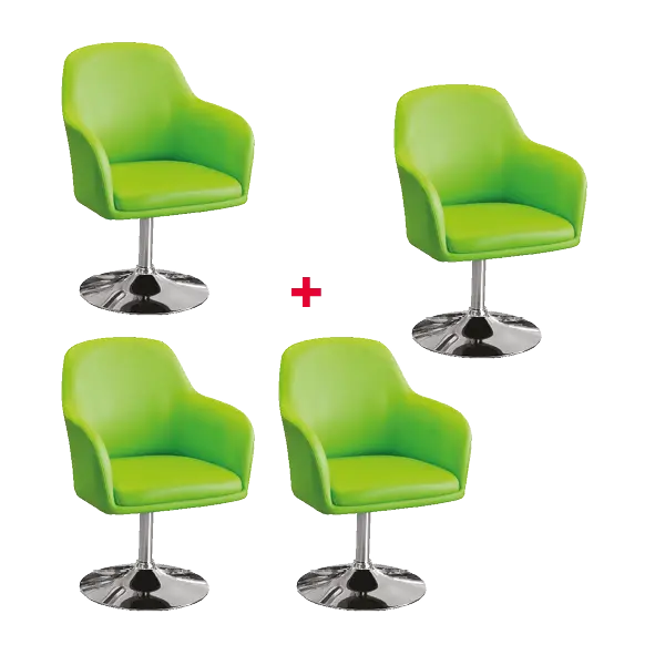 SOFIA jednokřeslo, noha chrom, ekokůže zelená, 3+1 ZDARMA
