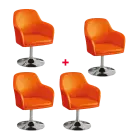 SOFIA jednokřeslo, noha chrom, ekokůže oranžová, 3+1 ZDARMA
