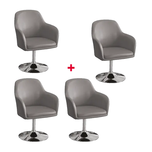 SOFIA jednokřeslo, noha chrom, ekokůže šedá, 3+1 ZDARMA