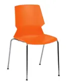 PRETTY židle konferenční, nohy chrom, plast oranžový