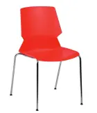 PRETTY židle konferenční, nohy chrom, plast červený