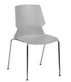 PRETTY židle konferenční, nohy chrom, plast světle šedý
