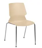 PRETTY židle konferenční, nohy chrom, plast světlá káva