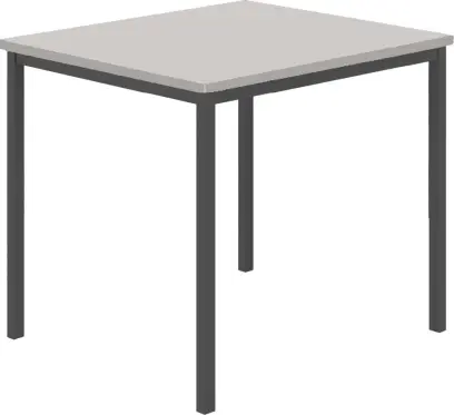 JSB 80 Jídelní stůl 800 x 800 mm, deska šedá / podnož černá RAL9005