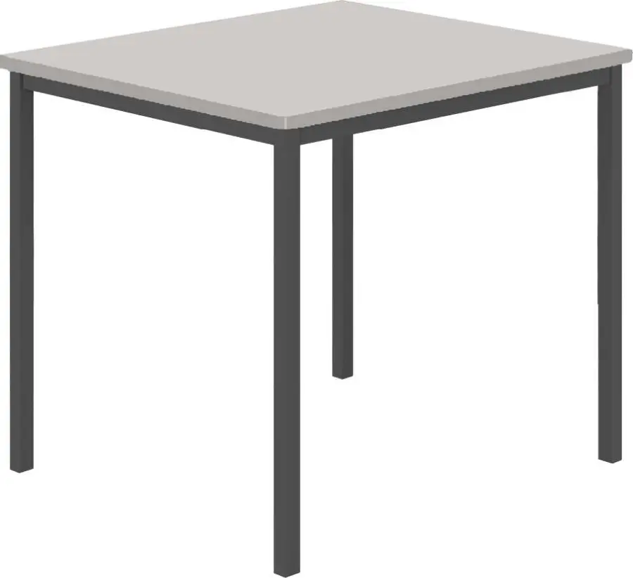 JSB 80 Jídelní stůl 800 x 800 mm, deska šedá / podnož černá RAL9005