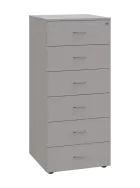 LKR - A5 dřevěná kartotéka, 6-zásuvková, centrální zámek, šedá