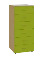 LKR - A5 dřevěná kartotéka, 6-zásuvková, centrální zámek, korpus javor horský/čílka jarní zeleň