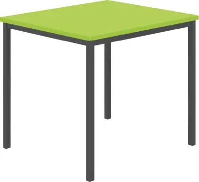 JSB 80 Jídelní stůl 800 x 800 mm, deska jarní zeleň / podnož černá RAL9005