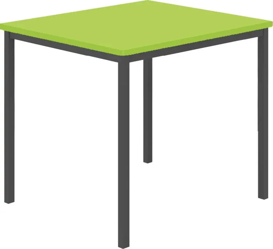 JSB 80 Jídelní stůl 800 x 800 mm, deska jarní zeleň / podnož černá RAL9005